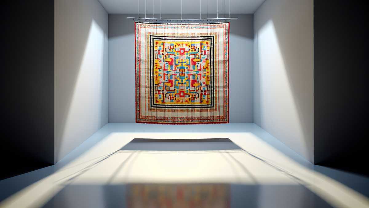 Colorful tapestry in a sunlit room representing the dynamic interplay between AI and human elements in customer relations. - Airlock AI